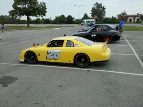 mini yellow NASCAR at WNY SCCA autocross racing event summer 2011